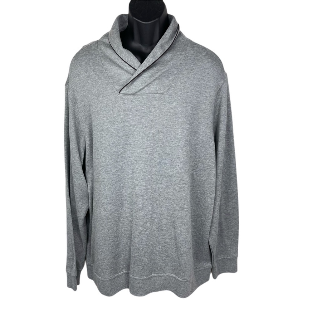 NWT Cremieux Grey Shawl Collar Cotton Sweater XL - Picture 1 of 10